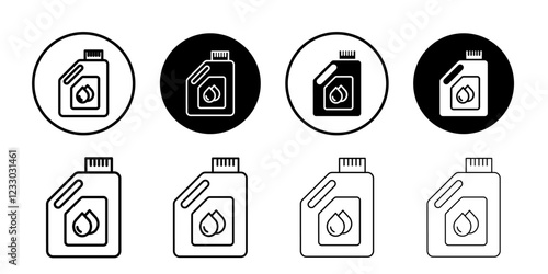 canister of motor oil icon Outline thin set pack series