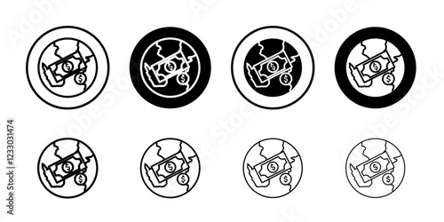 Capitalism icon Outline thin set pack series
