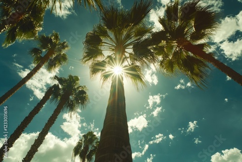 Vibrant Los Angeles Palm Trees Reaching Towards a Sunlit Sky in Beverly Hills