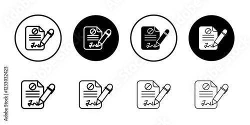 Document petition icon Outline thin set pack series