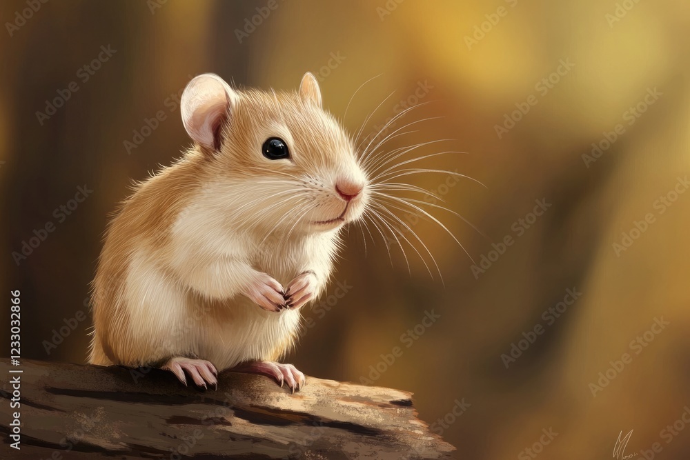 Charming White-Throated Wood Rat: A Cute Rodent in its Natural Habitat Charming White-Throated Wood Rat: A Cute Rodent in its Natural Habitat