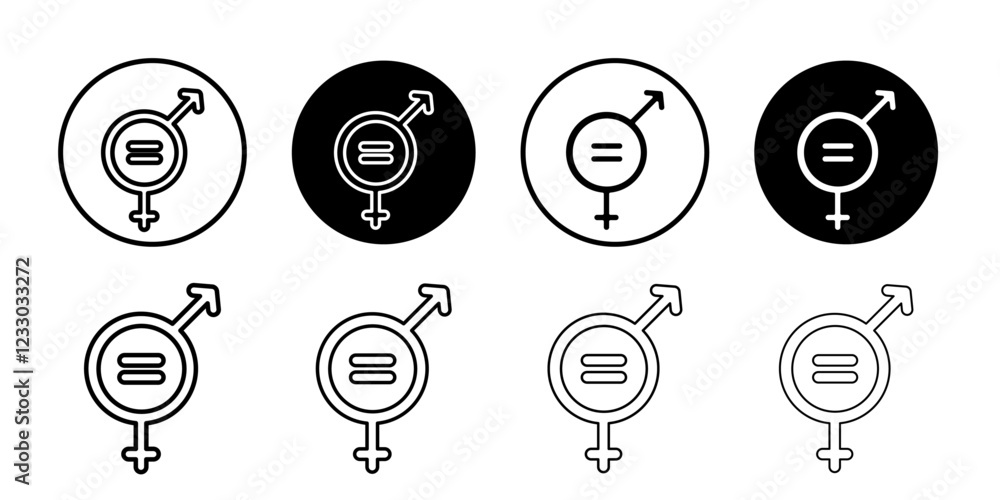 Gender equality icon Outline thin set pack series Gender equality icon Outline thin set pack series