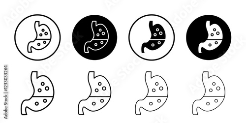 Gastritis icon Outline thin set pack series