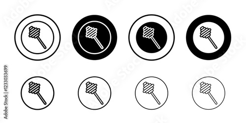 honey dipper icon Outline thin set pack series