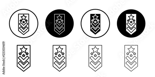 Military Rank icon Outline thin set pack series