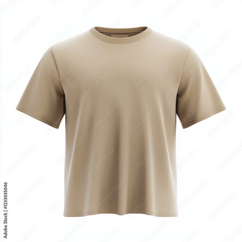 Plain oversized T-shirt in a trendy neutral color, isolated on a clean white background Plain oversized T-shirt in a trendy neutral color, isolated on a clean white background