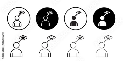 Paranoia icon Outline thin set pack series