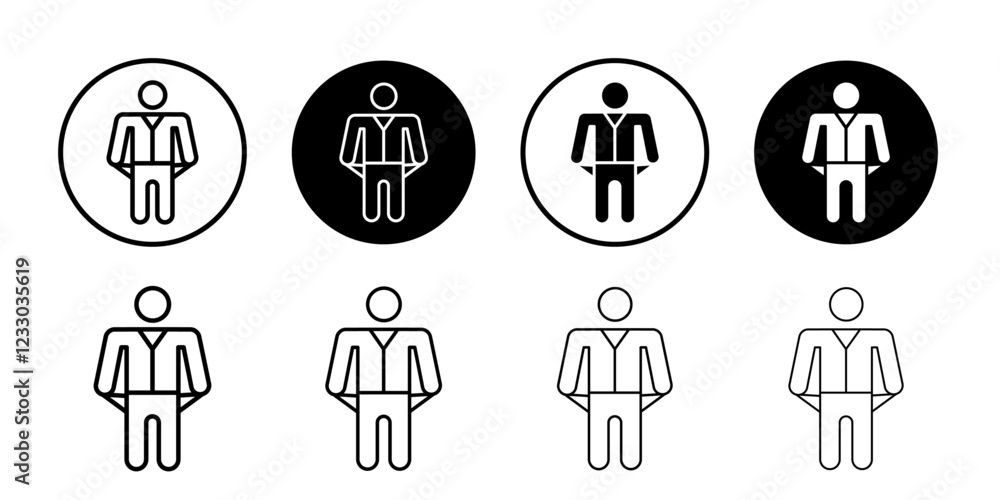 poor person empty pockets icon Outline thin set pack series poor person empty pockets icon Outline thin set pack series