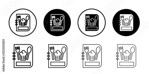 recipe book icon Outline thin set pack series