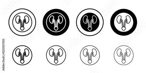 Urinary system icon Outline thin set pack series