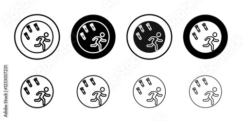 war Refugee icon Outline thin set pack series