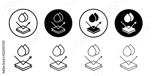 Water repellent surface icon Outline thin set pack series