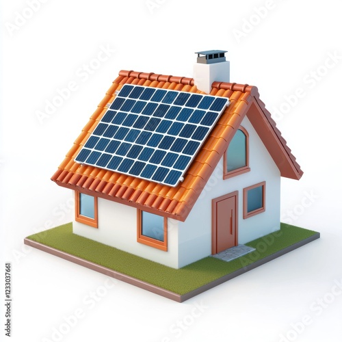 Wallpaper Mural Solar collector integrated into a smart home energy grid, isolated on a clean white background Torontodigital.ca