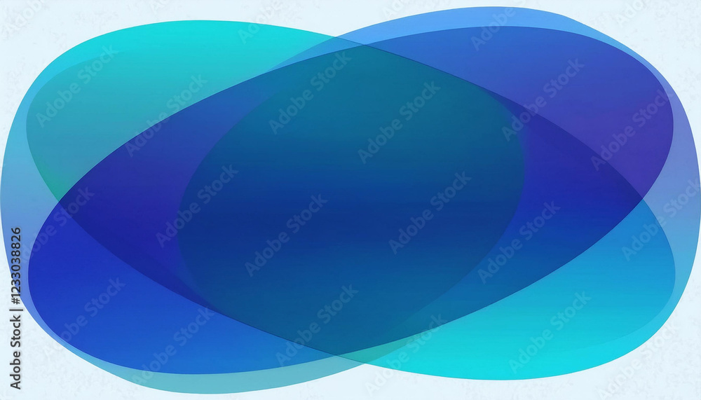 abstract circles, overlapping shapes, blue and teal tones, modern design, minimalism, glossy texture, soft lighting, gradient colors, visual balance, transparency effect, contemporary art, clean compo abstract circles, overlapping shapes, blue and teal tones, modern design, minimalism, glossy texture, soft lighting, gradient colors, visual balance, transparency effect, contemporary art, clean compo