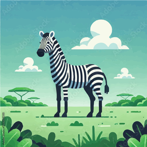 zebra in the grass vector