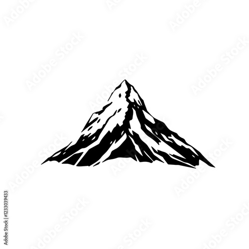 mountain illustration in white background