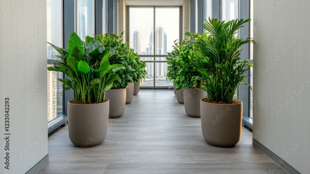 Fototapeta premium Sustainable Global Corporate Office Promoting Zero Waste Policies and Recycling Programs,3D rendering