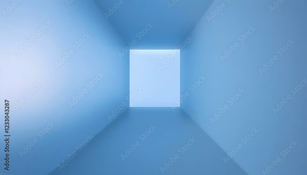 Obraz premium Abstract Blue Room Light Square Perspective