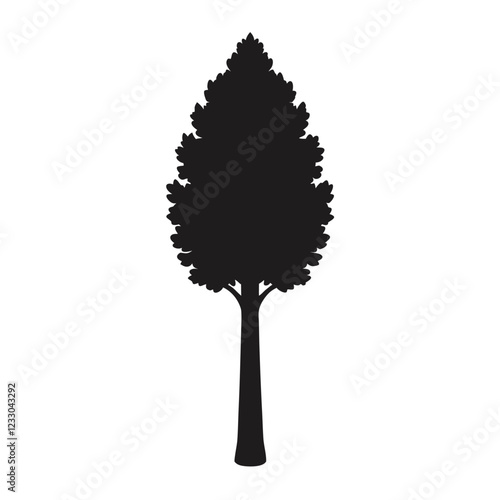 Silhouette of A Poplar Tree vector illustration
