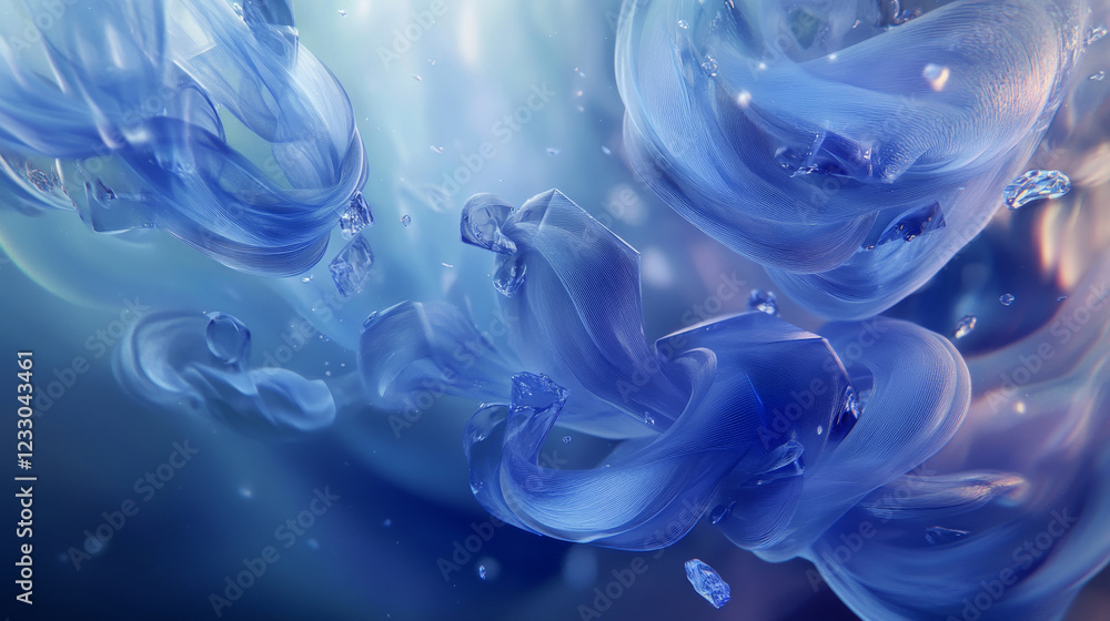 Obraz premium abstract flying rotating blue cubes background 3d render illustration