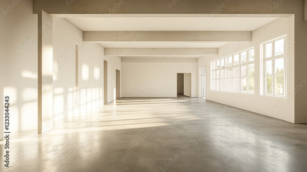 empty white walls room corner with concrete floor 3d render illustration empty white walls room corner with concrete floor 3d render illustration