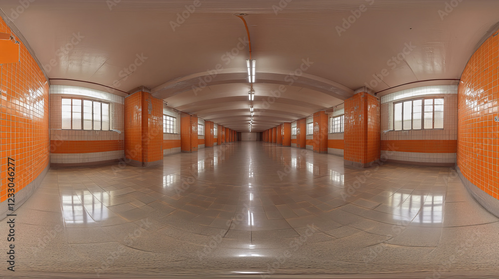 360 degree full panorama environment map of empty hall with tile pattern walls glossy concrete floor 3d render illustration hdri hdr vr virtual reality 360 degree full panorama environment map of empty hall with tile pattern walls glossy concrete floor 3d render illustration hdri hdr vr virtual reality