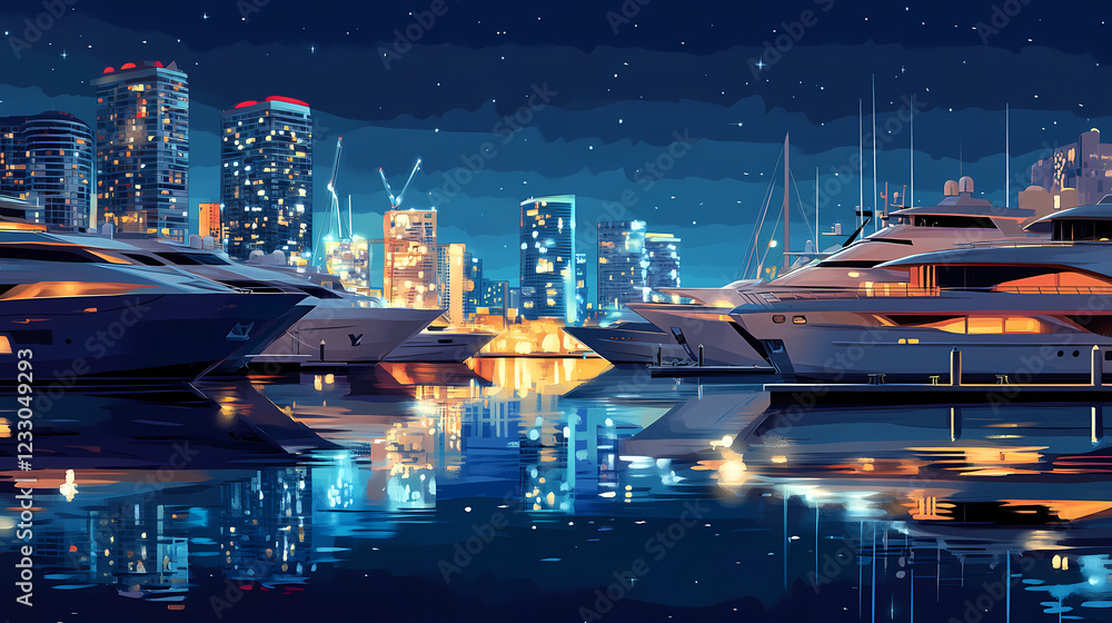 Obraz premium luxury yacht harbor