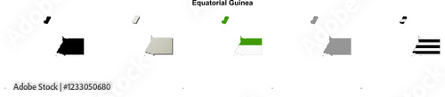 Equatorial Guinea outline map set