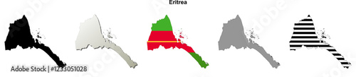 Eritrea outline map set