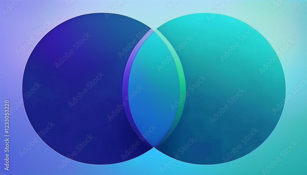 abstract circles, overlapping shapes, blue and teal tones, modern design, minimalism, glossy texture, soft lighting, gradient colors, visual balance, transparency effect, contemporary art abstract circles, overlapping shapes, blue and teal tones, modern design, minimalism, glossy texture, soft lighting, gradient colors, visual balance, transparency effect, contemporary art