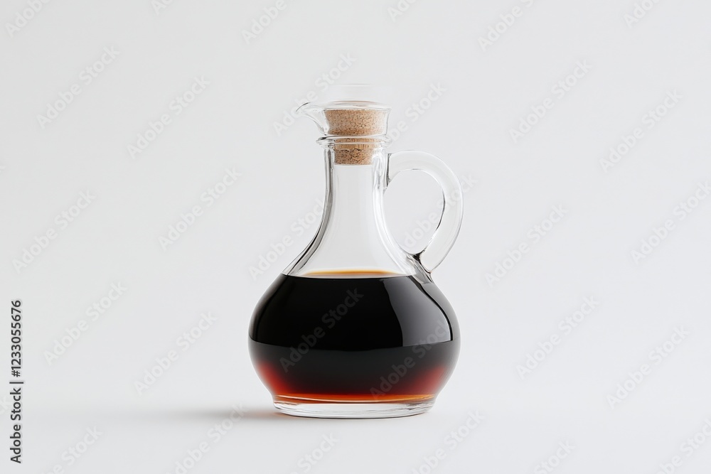 glass bottle of soy sauce with cork stopper glass bottle of soy sauce with cork stopper