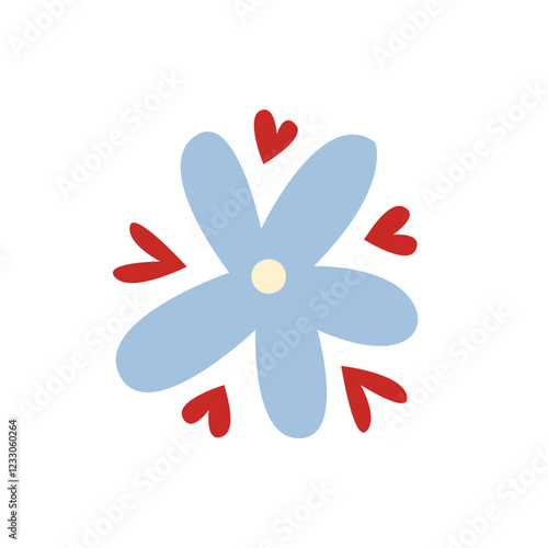 Foto Cute flower vector illustration. Hand drawn doodle flower.