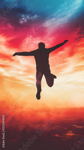 Wallpaper Mural Suspended in Motion: A Dynamic Leap into the Sky Capturing the Essence of Freedom and Exploration Torontodigital.ca