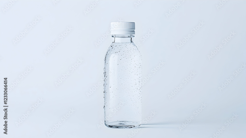 Clear water bottle on white background, studio shot Clear water bottle on white background, studio shot