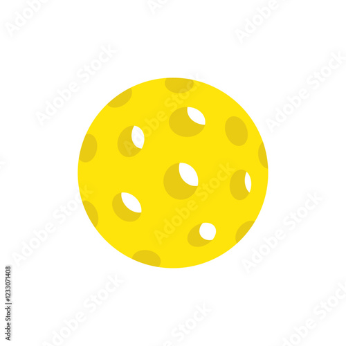 Yellow pickleball ball isolated on transparent background. Vector illustration icon, template.