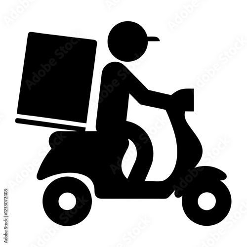 Silhouette of a Delivery Boy on Bike Silhouette Vector Illustration Perfect for Delivery Service Designs