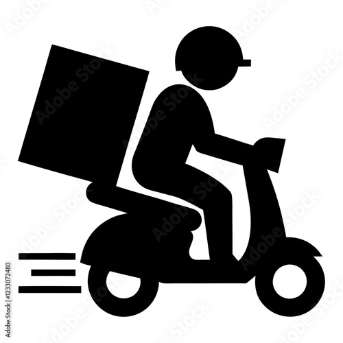 Silhouette of a Delivery Boy on Bike Silhouette Vector Illustration Perfect for Delivery Service Designs