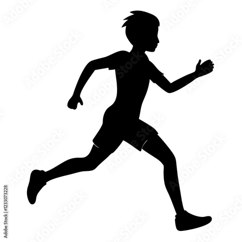 Child Boy Running Silhouette Vector Illustration Kid Running Silhouette Clipart