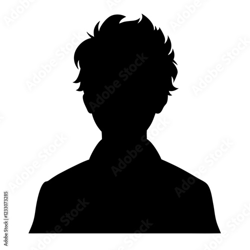 Hunter Anime Boy Silhouette Profile Vector Illustration Black Silhouette Art