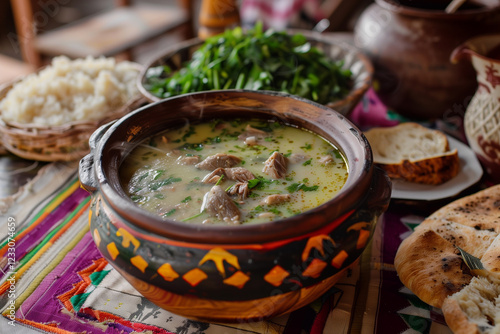 Magaritsa soup - traditional lamb soup.  photo