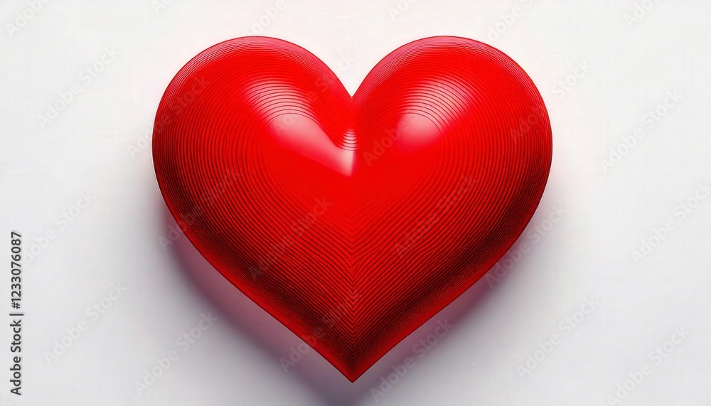 Fototapeta premium A vibrant red cartoon-style heart with a slight glow