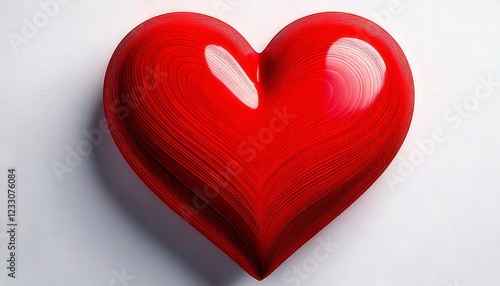 A vibrant red cartoon-style heart with a slight glow