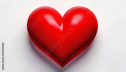A vibrant red cartoon-style heart with a slight glow
