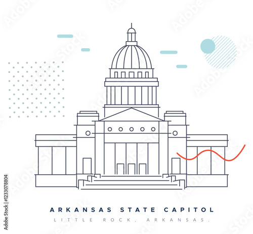 Arkansas State Capitol - Little Rock - Stock Illustration