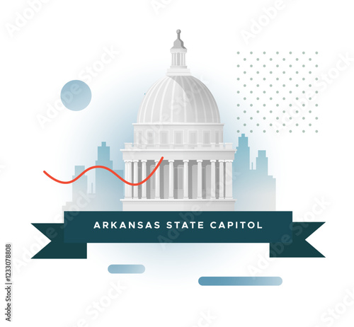 Arkansas State Capitol - Little Rock - Stock Illustration
