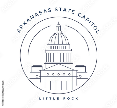 Arkansas State Capitol - Little Rock - Stock Illustration