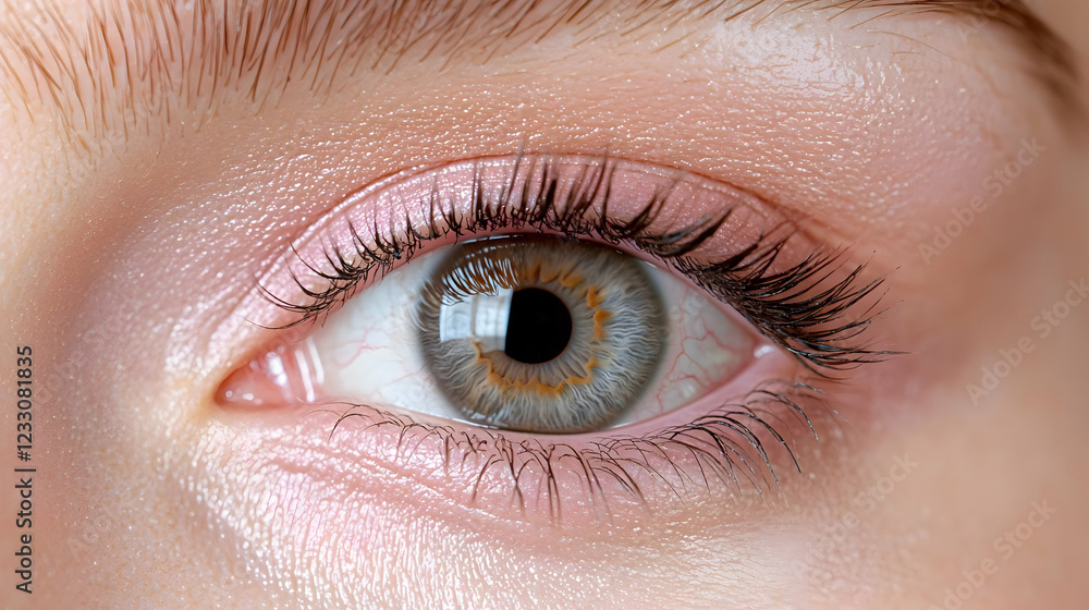 Obraz premium Close-up of a woman's eye, makeup, beauty, healthcare