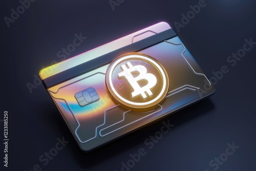 Wallpaper Mural A futuristic Bitcoin debit card, showcasing cryptocurrency integration into modern finance. Torontodigital.ca