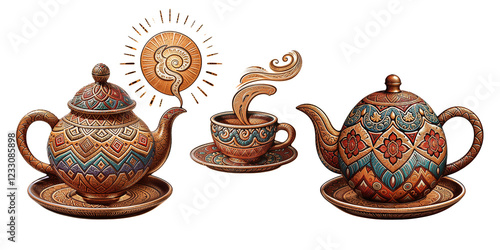 Tea ceremony set. Oriental style.