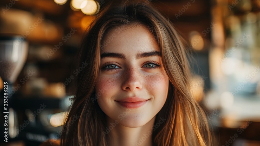 portrait of a beautiful young woman in her 20s smiling at the camera